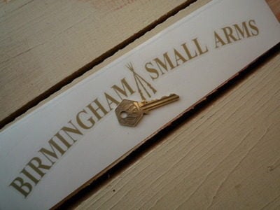 BSA Birmingham Small Arms Cut Out Curved Text Sticker. 11".