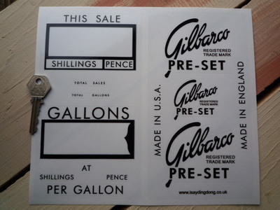 Gilbarco Petrol/Gas Pump Beauty Kit Stickers Set - Black or White on Clear