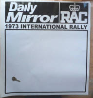 RAC Rally Daily Mirror 1973 Door Panel Stickers. 21" Pair.