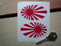 Japanese Oval Navy Flag Stickers. 3" Pair.