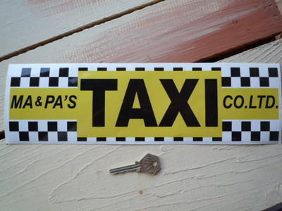 Ma & Pa's Taxi Co.Ltd Humorous Sticker. 13".