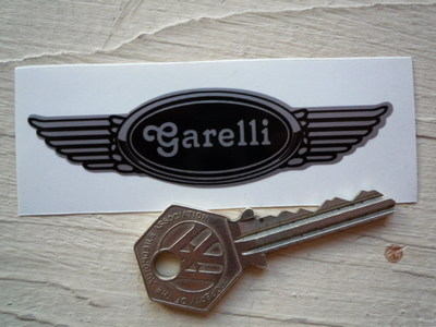 Garelli Winged Helmet Sticker. 3.5".