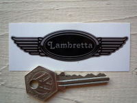 Lambretta Winged Helmet Sticker. 3.5".