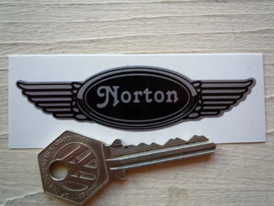 Norton Winged Helmet Sticker. 3.5".