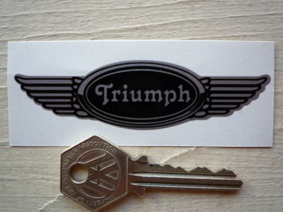 Triumph Winged Helmet Sticker. 3.5".