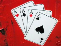 Four Aces Playing Cards Sticker. 3", 4" or 5".