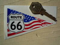 Route 66 Travel Pennant Sticker. 4".