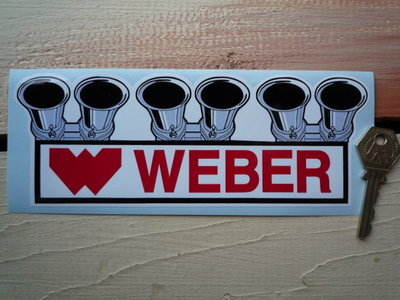 Weber Carburetor Shaped Sticker. 8".