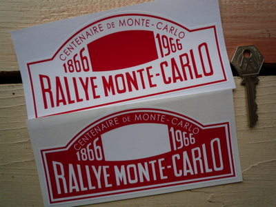 Monte-Carlo Rallye 1866 - 1966 Centenary Rally Plate Sticker. 6