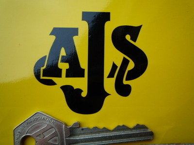 AJS Cut To Shape Compact Logo Stickers - 2.25" Pair