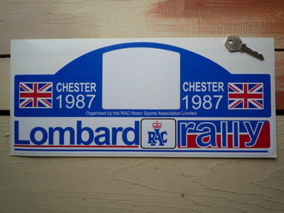 RAC Lombard Rally Chester 1987 Plate Sticker. 16".