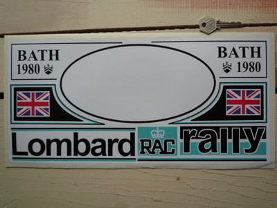 RAC Lombard Rally Bath 1980 Plate Sticker. 15".