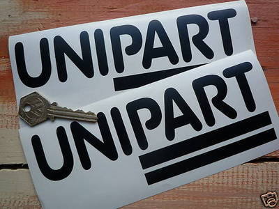 Unipart Cut Vinyl Stickers. 7" Pair.