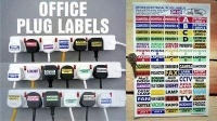Office Plug Labels. Help Identify Which Plug's Which. A4. Set of 70.