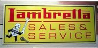 Lambretta Sales & Service Large Workshop Sticker. 23.5".