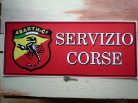 Abarth & Co. Servizio Corse Red Workshop Sticker. 23.5