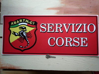 Abarth & Co. Servizio Corse Red Workshop Sticker. 23.5".