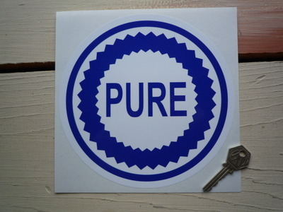 Pure Blue & White Round Sticker. 7.5".