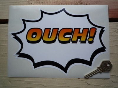 Ouch! Humorous Racing Crash Sticker. 8