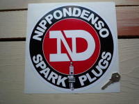 Nippondenso Spark Plugs Round Sticker. 6".