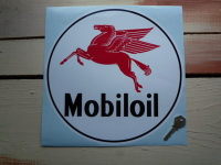 Mobil Mobiloil Pegasus Circular Sticker. 11" or 12".