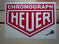 Chronograph Heuer. Red & White Sticker. 12" or 14".