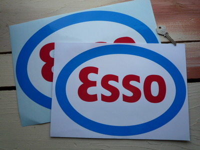 Esso, Red, White & Blue Oval Sticker. 12", 14" or 15".