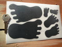 Custom Car Footprint Stickers. Set of 6. 