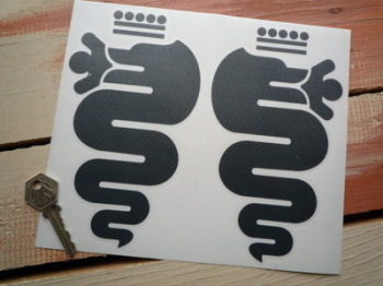 Alfa Romeo Serpent Stickers. Cut Vinyl. 7" Pair.
