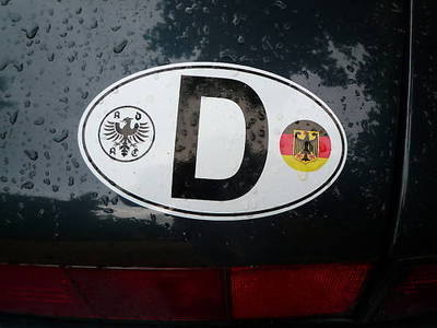 D Deutschland Germany ADAC & Roundel ID Plate Sticker. 3.5