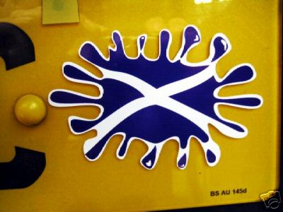 Scottish Saltire Flag Splat Style. Set of 4.