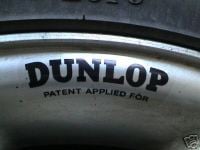 Dunlop Alloy & Wire Wheel Black on Clear Stickers - Jaguar D Type E Type etc - Set of 4 - 2" or 3"