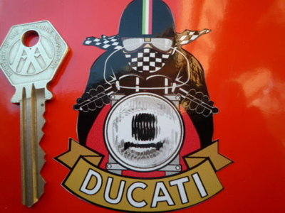 Ducati Cafe Racer Pudding Basin Helmet Sticker. 3" or 6".