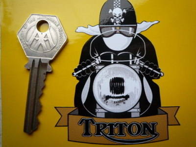 Triton Cafe Racer with Pudding Basin Helmet Sticker. 3".