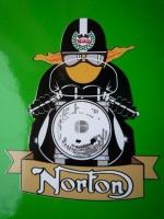 Norton Yellow Scarfed Cafe Racer Sticker. 3".