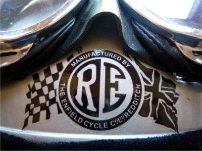 Royal Enfield RE Disc & Flags Black & Clear Sticker. 3".