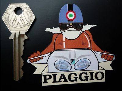 Piaggio Pudding Basin Helmet Cafe Racer Sticker. 3".