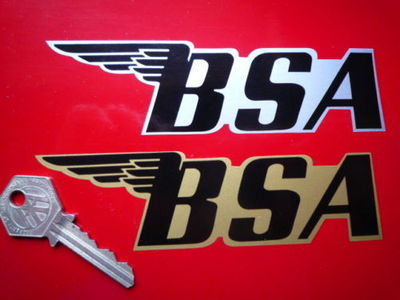 BSA Angular Text Detailed Stickers. 5.25" Pair.