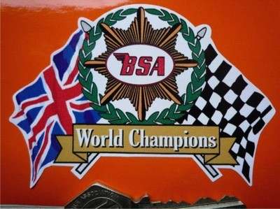 BSA World Champions Flags & Scroll Sticker. 4".