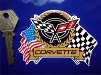 Corvette Flag & Scroll Sticker. 4