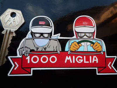 Mille Miglia 1000 Driver & Passenger Sticker. 5".