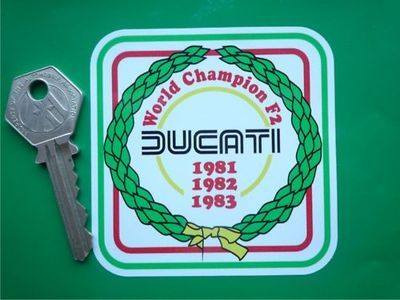 Ducati World Champion F2 ​1981/ 1982 Sticker 10cm x 10cm approx As per image