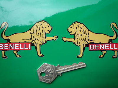 Benelli Coloured Lion Stickers. 3" or 4.5" Pair.