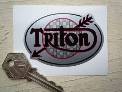 Triton Arrow Style Oval Sticker. 3".