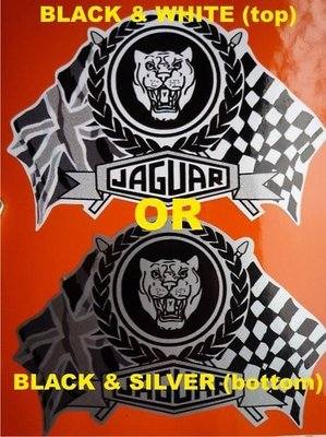 Jaguar Flag & Scroll Sticker. 3.75".