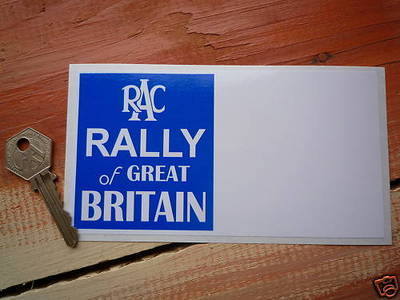 RAC Rally of Great Britain Plate Sticker. 6