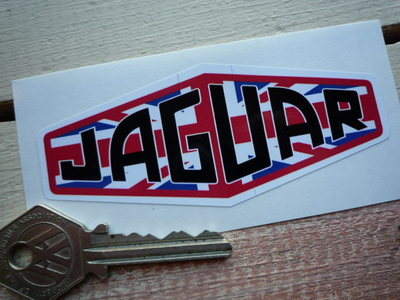 Jaguar Union Jack Lozenge Sticker. 4".