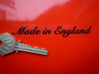 Made in England Stickers. Black & Clear. Set of 4. 4".