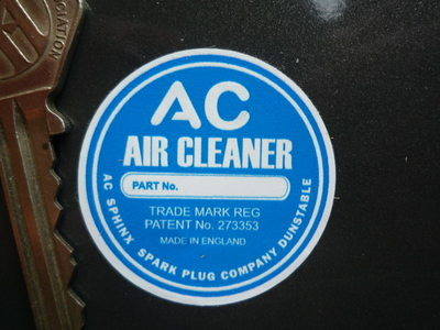 AC Air Cleaner Circular Sticker. 1.5" or 2.25".