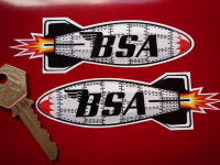 BSA Shaped Torpedo Stickers. 4.5" Pair.